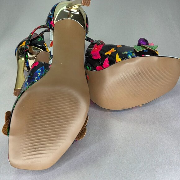 Betsey Johnson Women's Mikah Floral Stiletto Dress Sandals - Black Multi - Picture 6 of 8